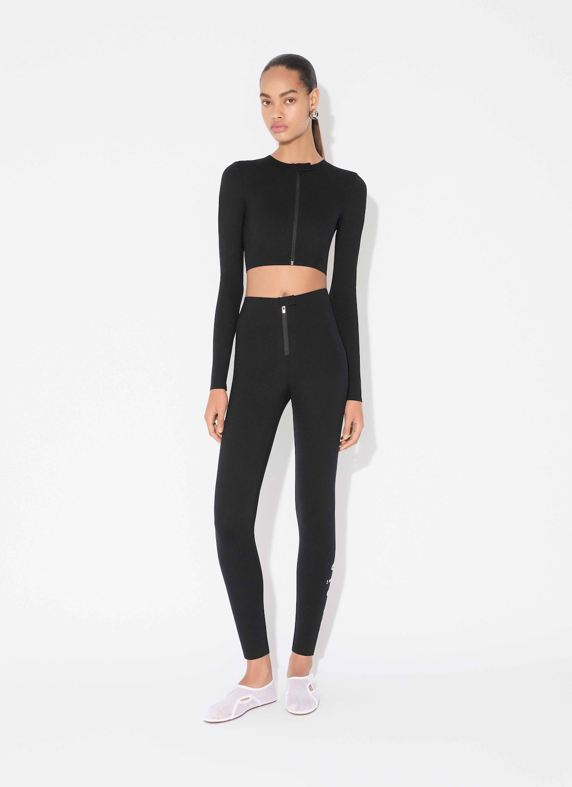 COMPACT JERSEY TECHNICAL JACKET ALAÏA BLACK COMPACT JERSEY TECHNICAL JACKET